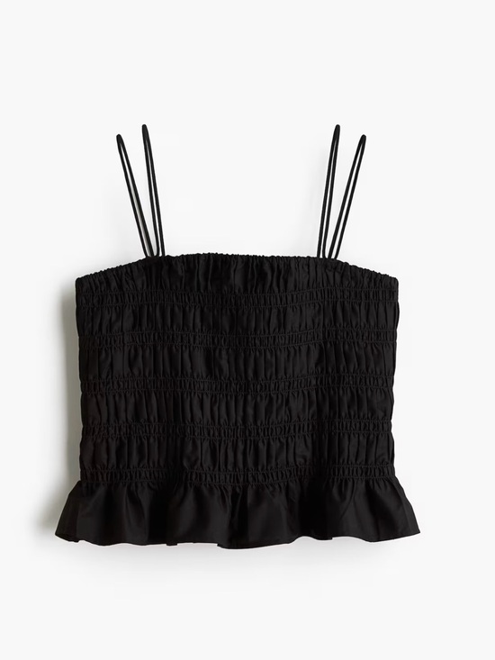 Coach Tops - Coach Black Smocked Ruffle Camisole